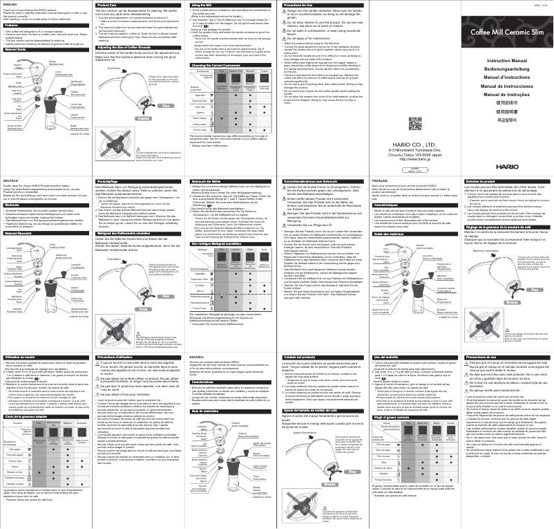 Page 1 of the manual User Manual Hario MSS-1B