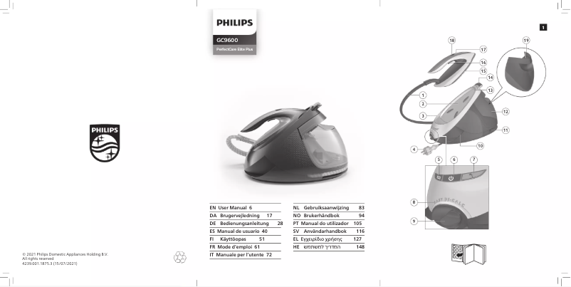 Página 1 del manual Manual de usuario Philips PerfectCare Elite Plus GC9681