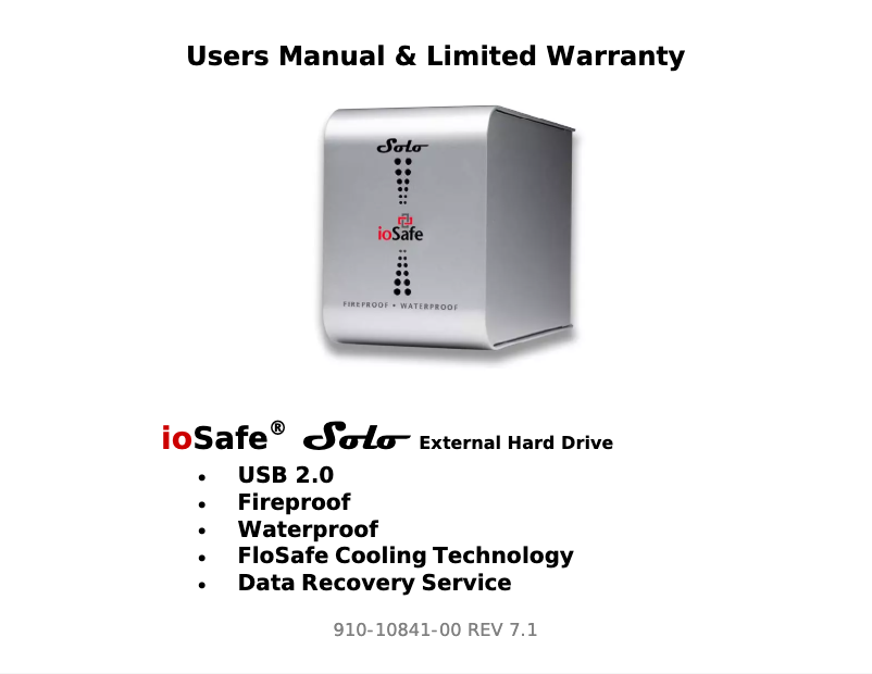 Página 1 del manual Manual de usuario ioSafe SoloPRO 4TB