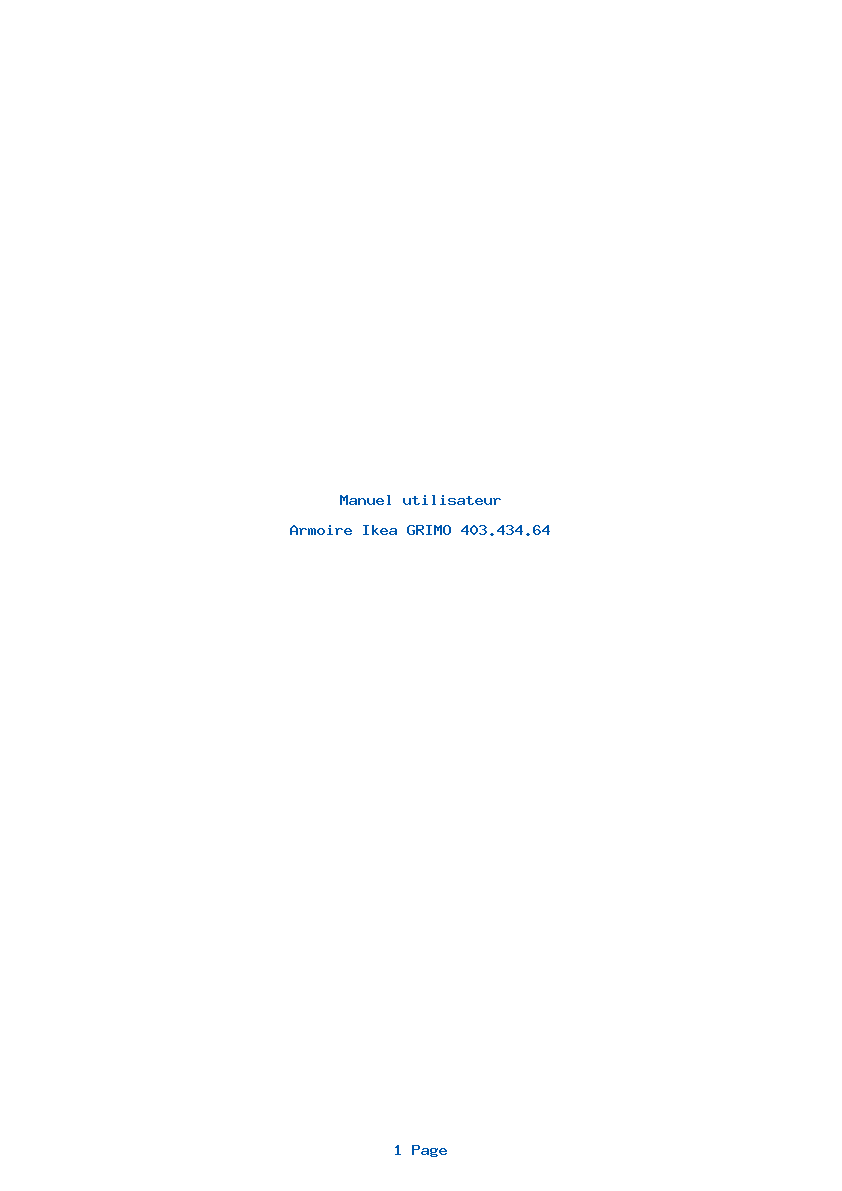 Page 1 de la notice Manuel utilisateur Ikea GRIMO 403.434.64