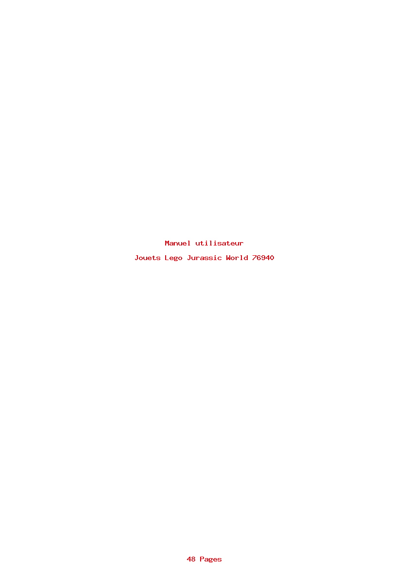 Page 1 de la notice Manuel utilisateur Lego Jurassic World 76940