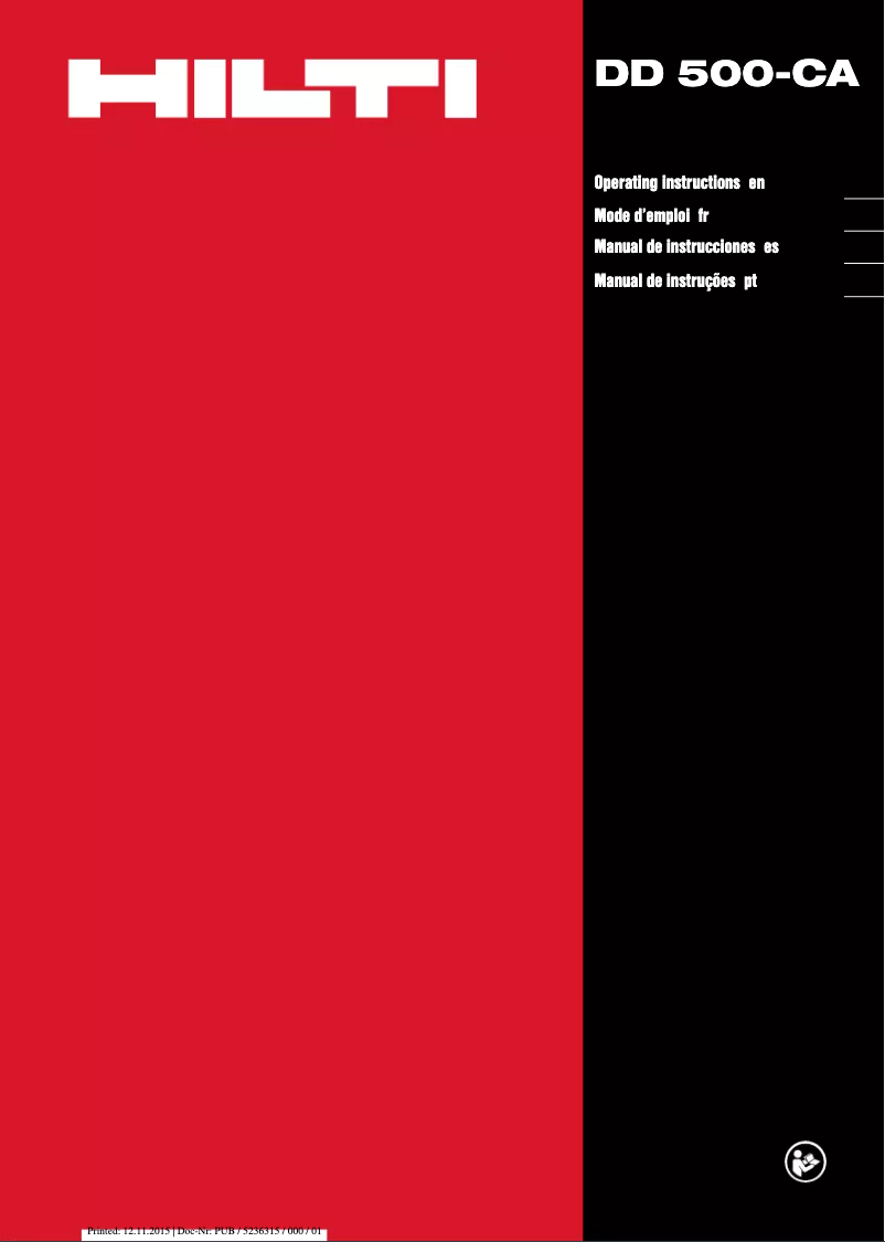 Page 1 de la notice Manuel utilisateur Hilti DD 500-CA