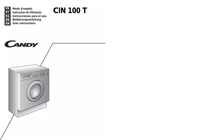 Page 1 of the manual User Manual Candy Cin 100 T