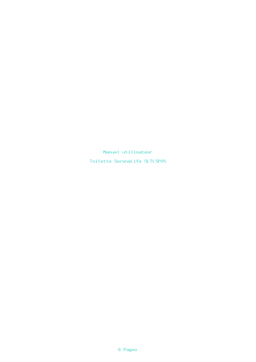Page 1 de la notice Manuel utilisateur SereneLife SLTLSP05