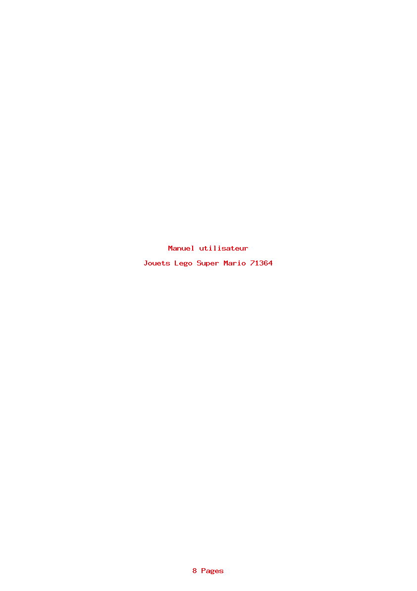 Page 1 de la notice Manuel utilisateur Lego Super Mario 71364