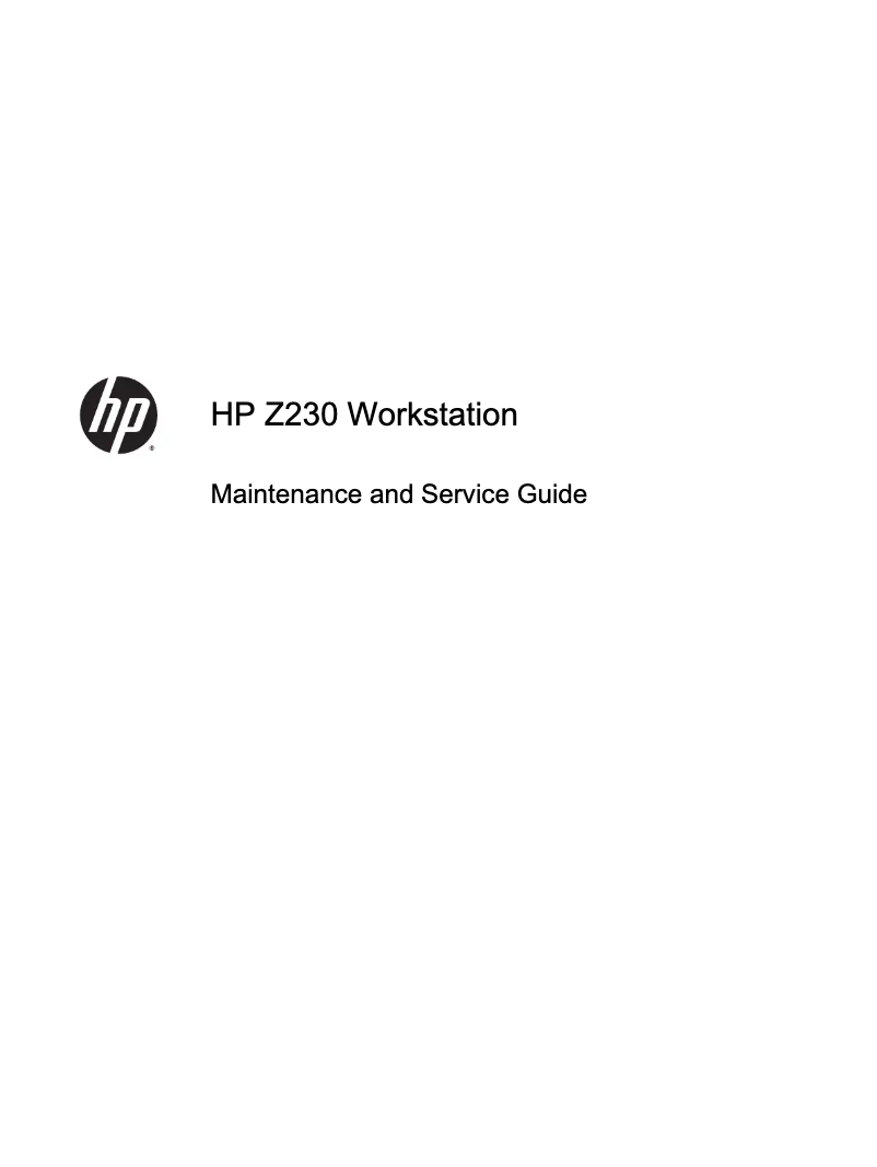 Page 1 de la notice Manuel utilisateur HP Z230