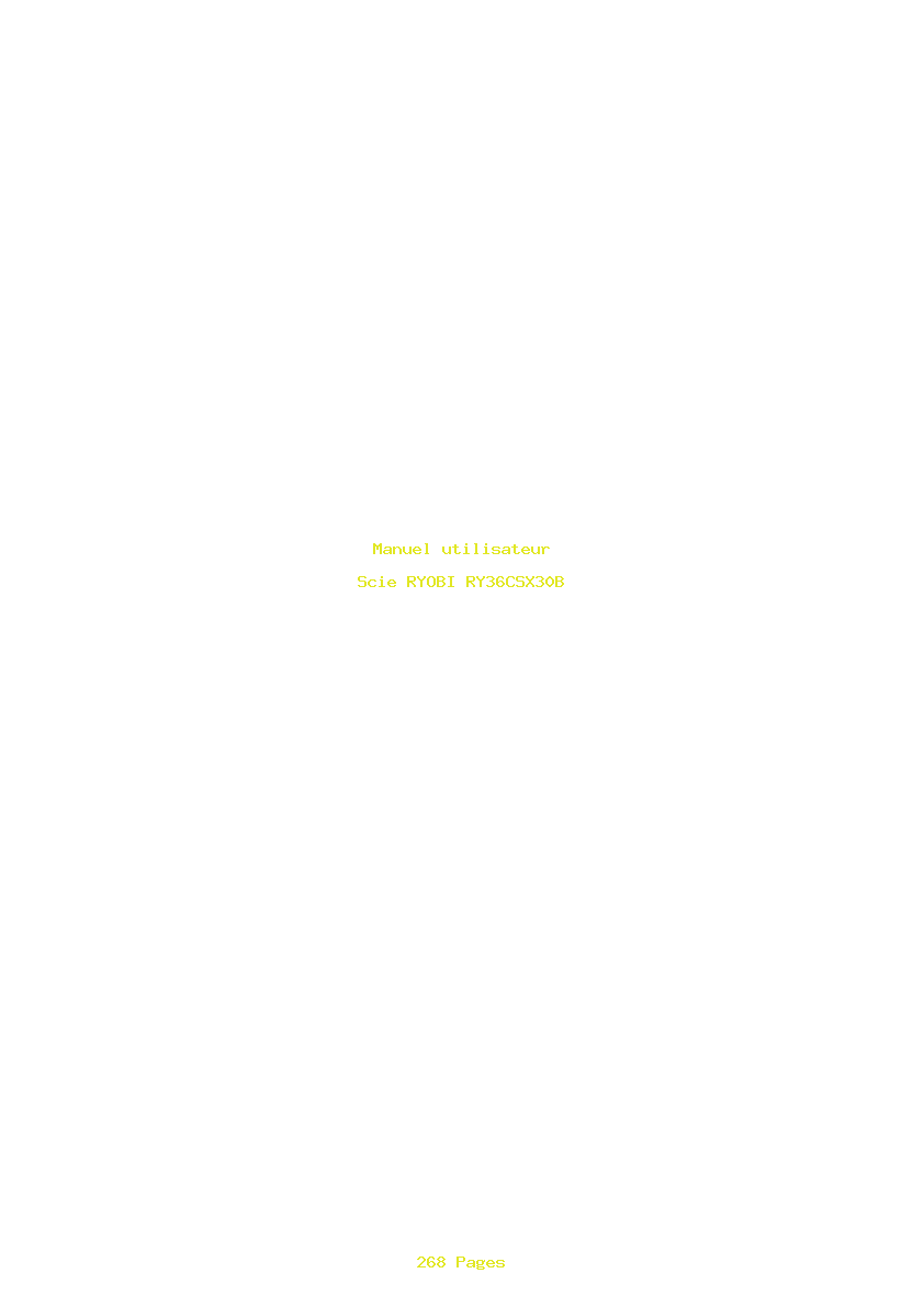 Page 1 de la notice Manuel utilisateur RYOBI RY36CSX30B