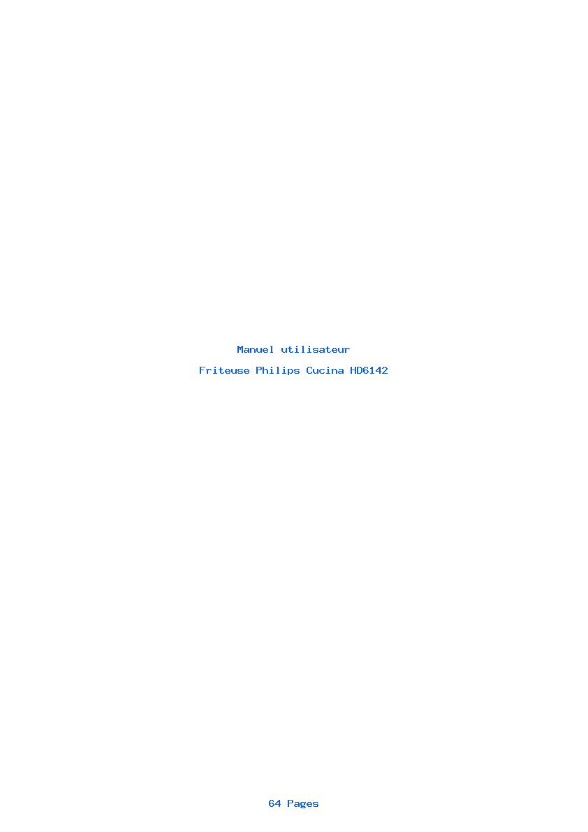 Page 1 de la notice Manuel utilisateur Philips Cucina HD6142