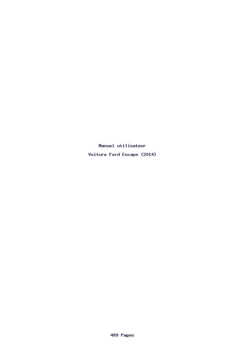 Page 1 de la notice Manuel utilisateur Ford Escape (2014)
