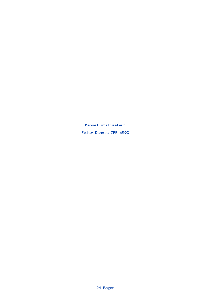 Page 1 de la notice Manuel utilisateur Deante ZPE 050C