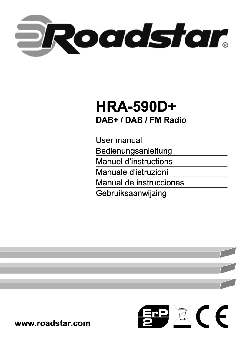 Page 1 de la notice Manuel utilisateur Roadstar HRA-590D+/SL