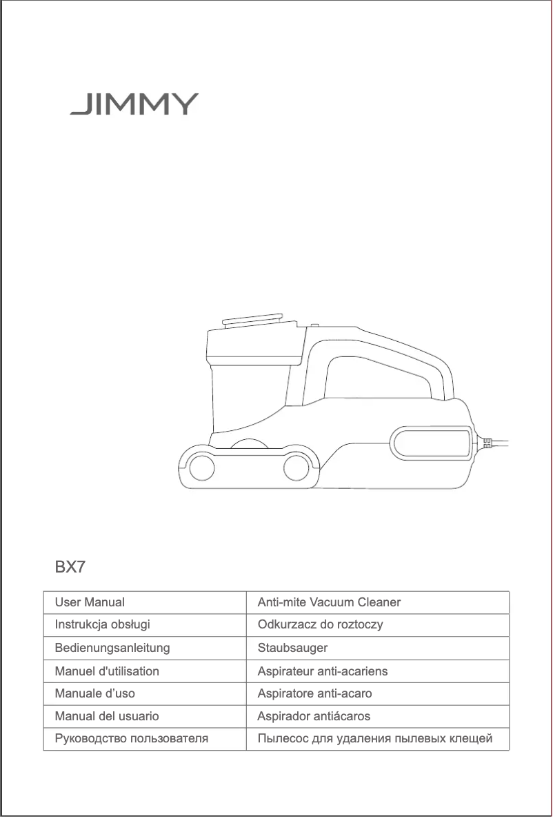 Page 1 de la notice Manuel utilisateur JIMMY BX7