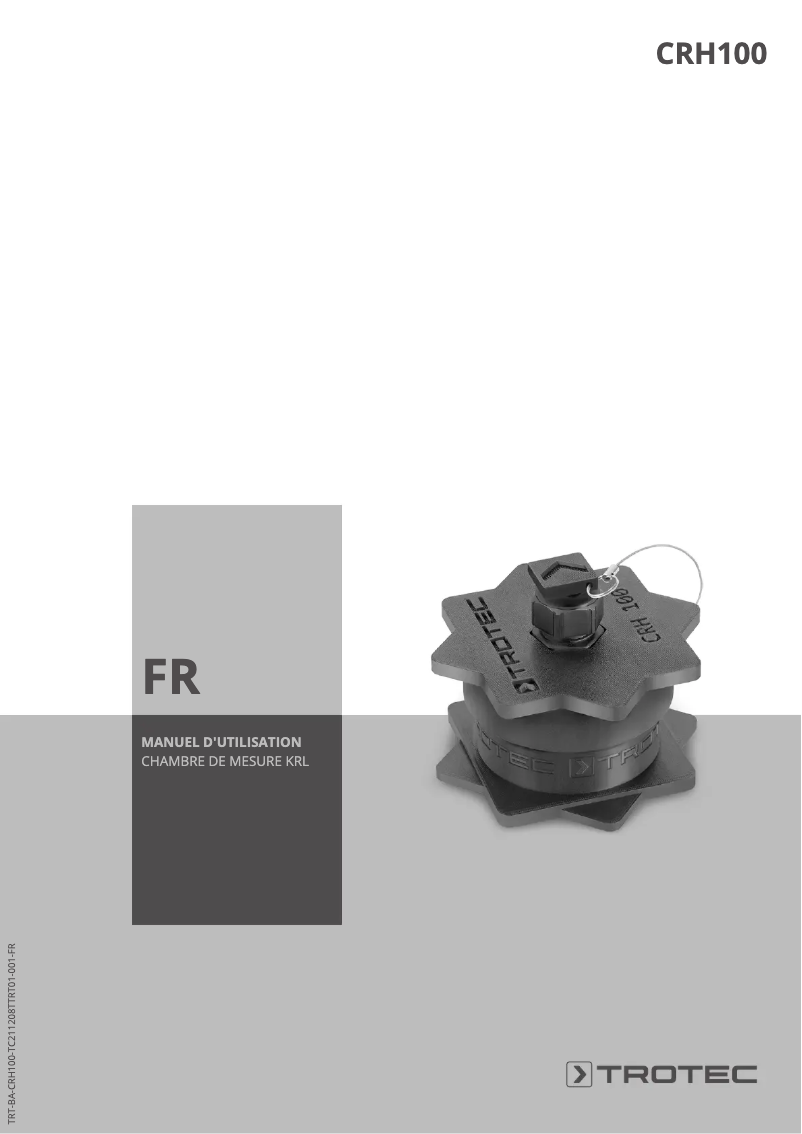 Page 1 de la notice Manuel utilisateur Trotec CRH100