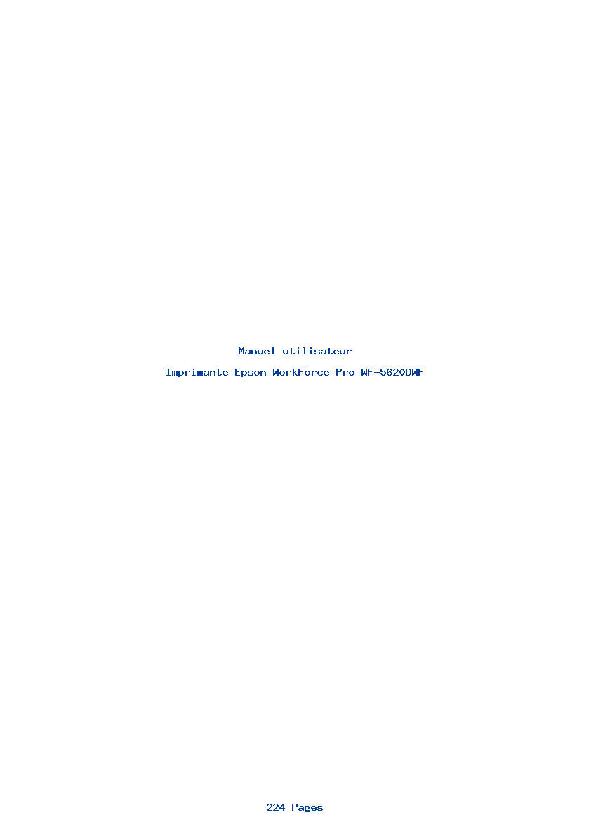Page 1 de la notice Manuel utilisateur Epson WorkForce Pro WF-5620DWF