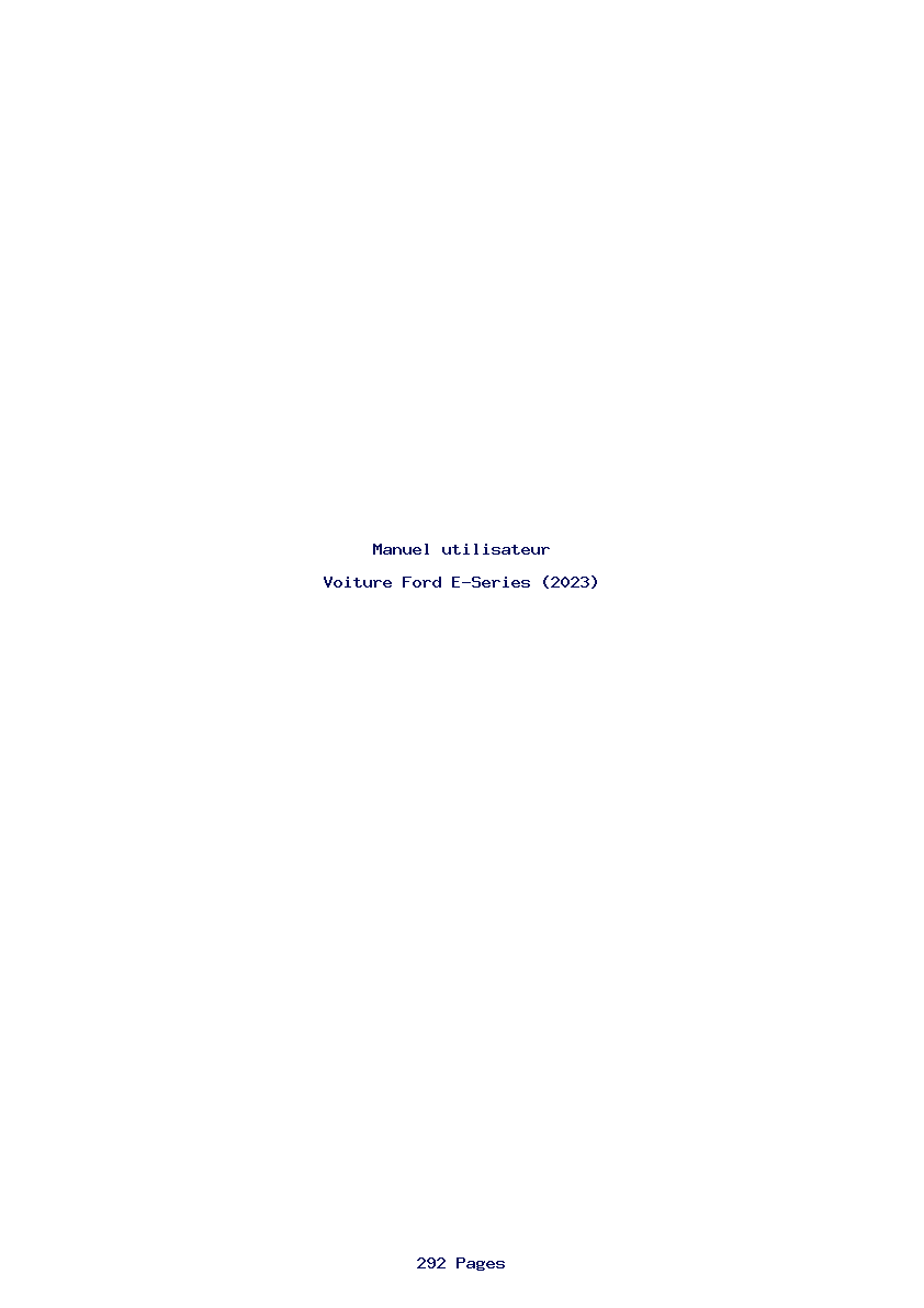 Page 1 de la notice Manuel utilisateur Ford E-Series (2023)