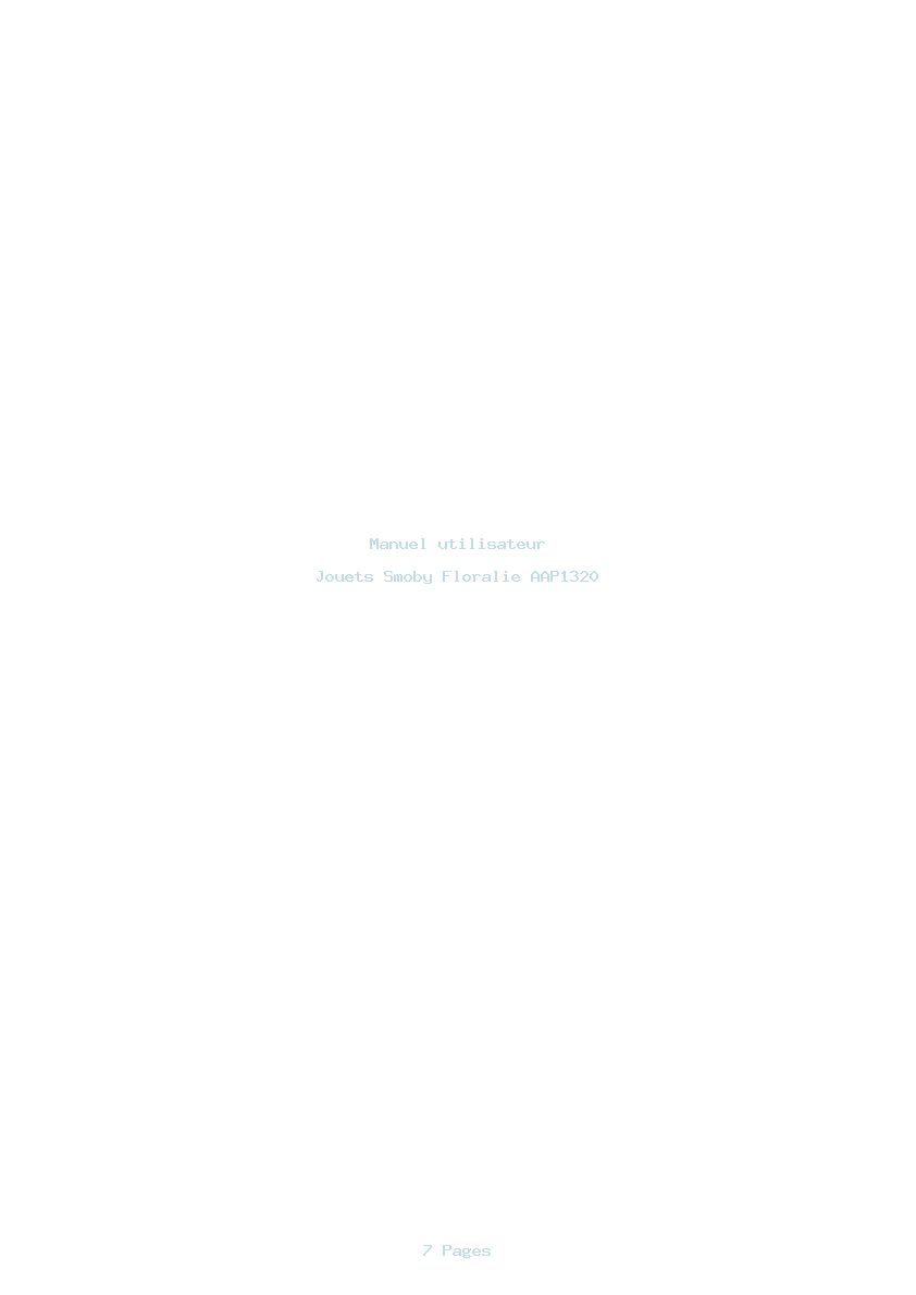 Page 1 de la notice Manuel utilisateur Smoby Floralie AAP1320
