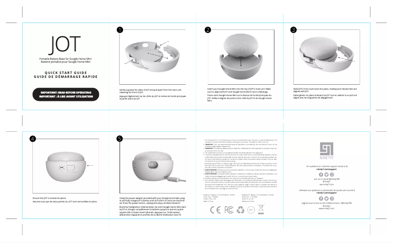 Page 1 of the manual User Manual Ninety7 JOT