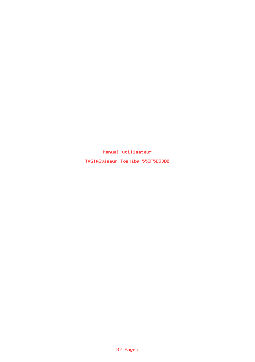 Page 1 de la notice Manuel utilisateur Toshiba 55QF5D53DB
