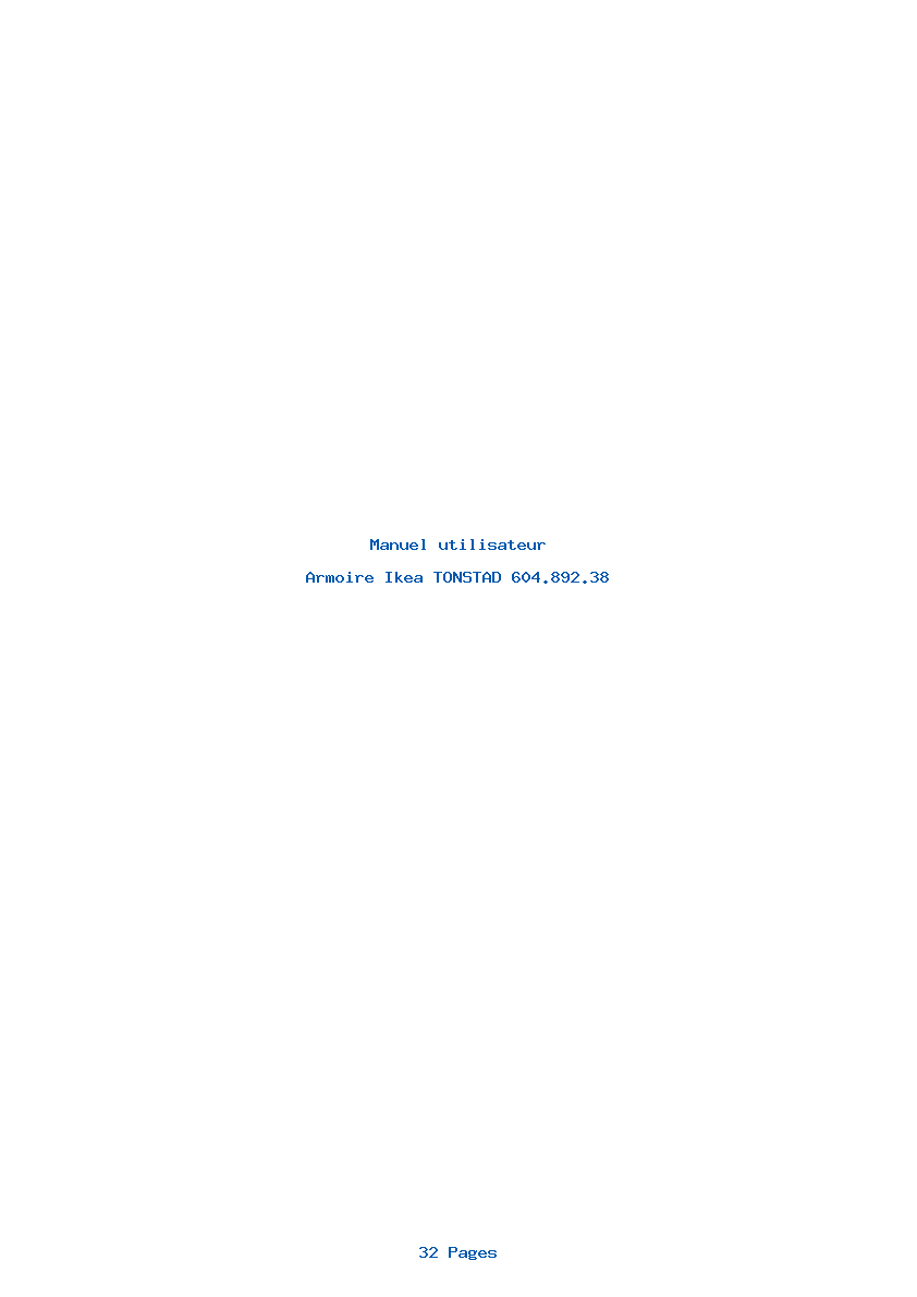 Page 1 de la notice Manuel utilisateur Ikea TONSTAD 604.892.38