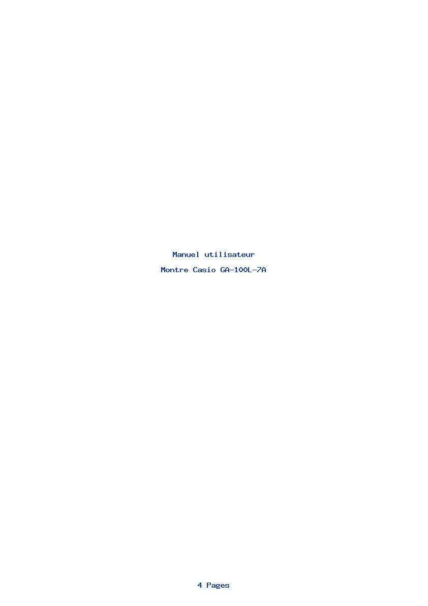 Page 1 de la notice Manuel utilisateur Casio GA-100L-7A