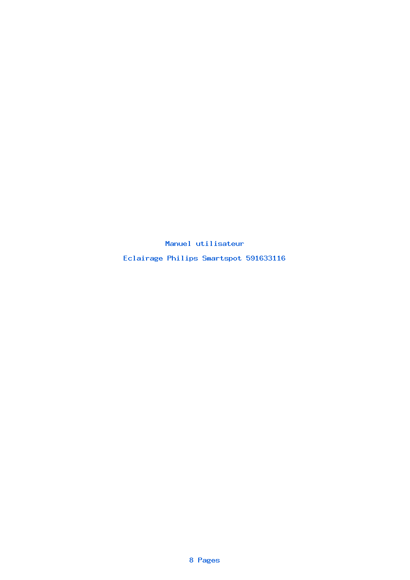 Page 1 de la notice Manuel utilisateur Philips Smartspot 591633116