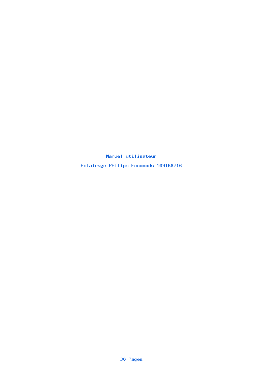 Page 1 de la notice Manuel utilisateur Philips Ecomoods 169168716