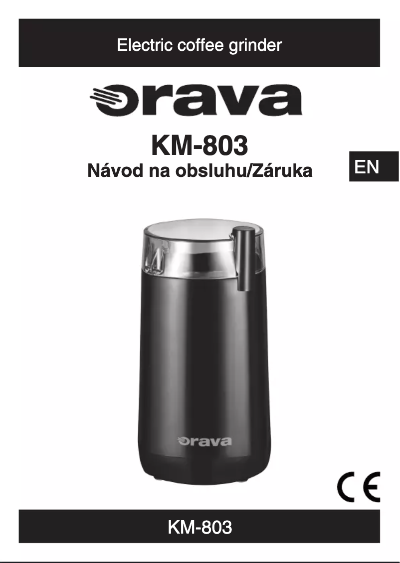 Page 1 de la notice Manuel utilisateur Orava KM-803