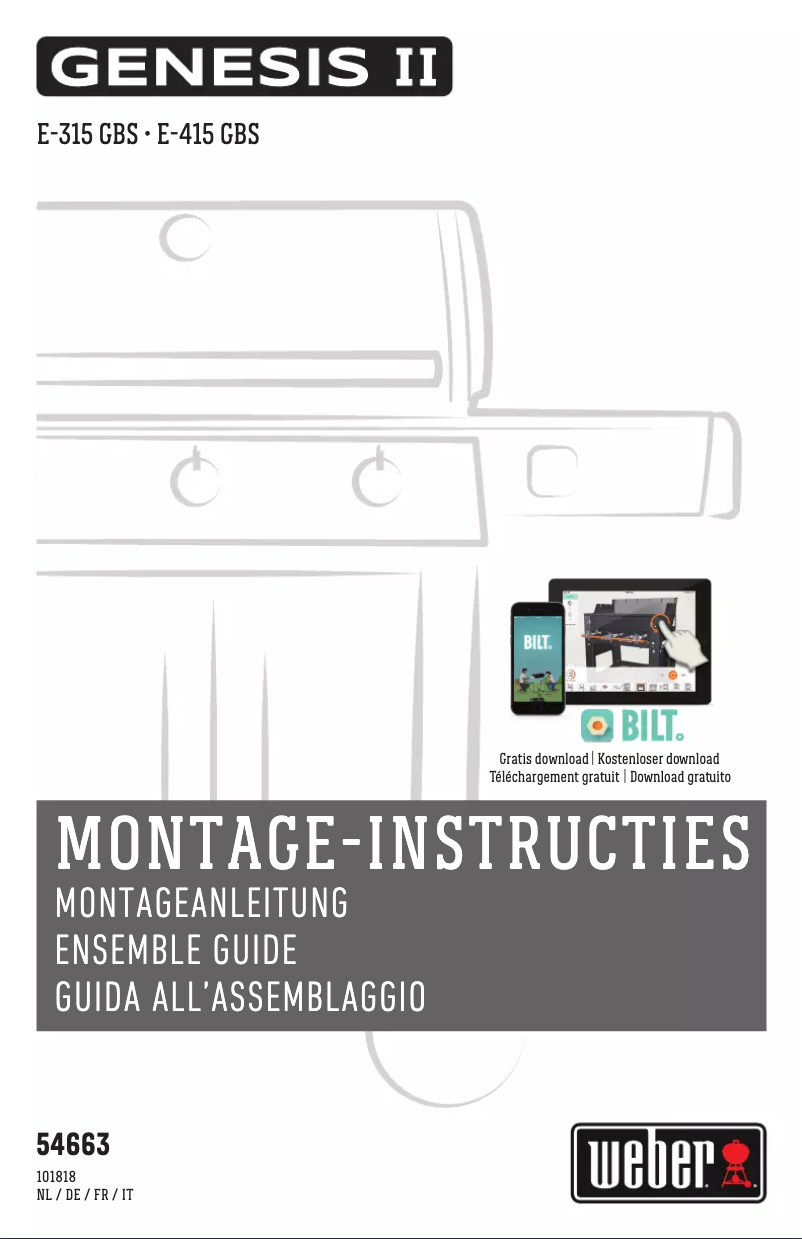 Page 1 de la notice Manuel utilisateur Weber Genesis II E-315 GBS