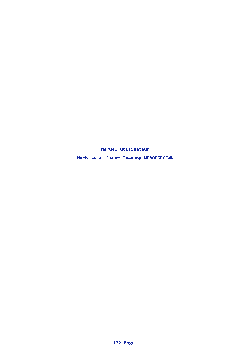 Page 1 de la notice Manuel utilisateur Samsung WF80F5E0Q4W