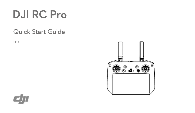 Page 1 de la notice Guide de démarrage rapide DJI RC Pro