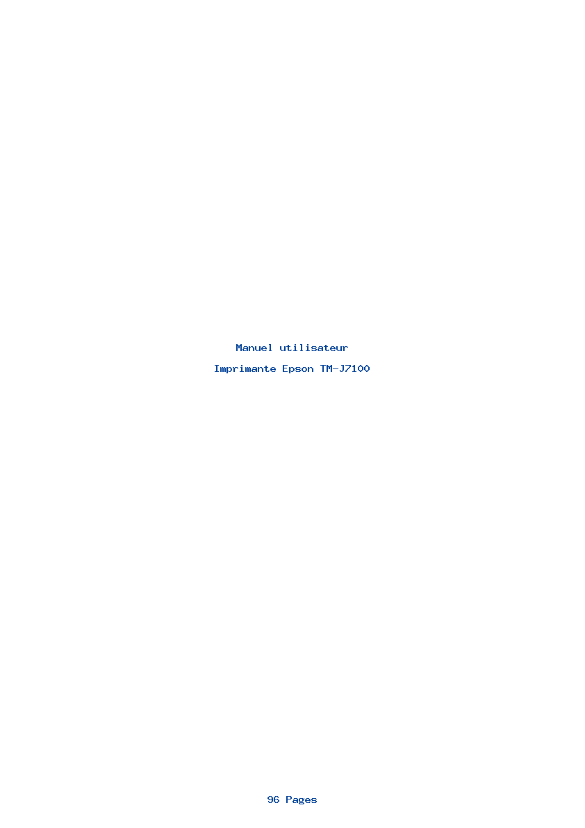 Page 1 de la notice Manuel utilisateur Epson TM-J7100
