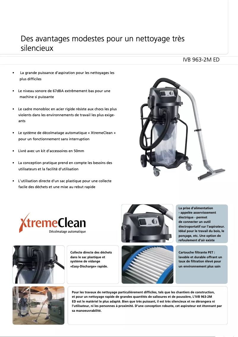 Page 1 de la notice Brochure Nilfisk IVB 961-0L