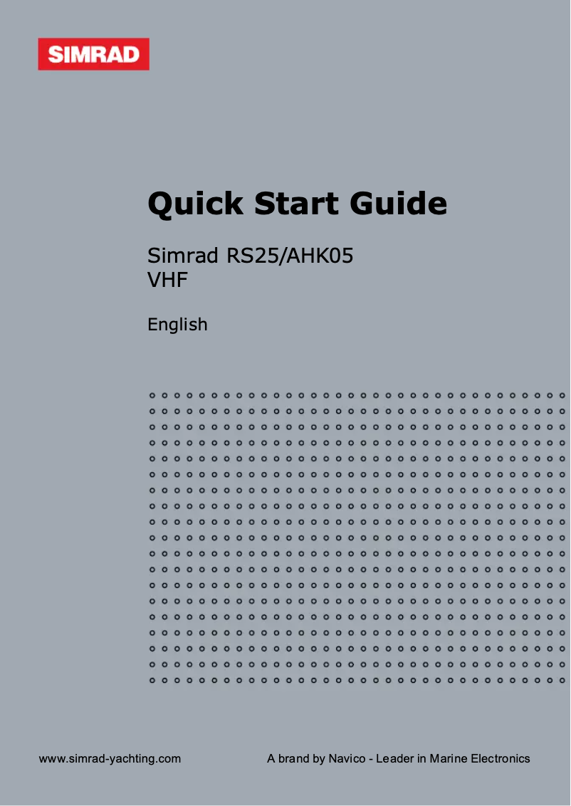 Page 1 de la notice Manuel utilisateur Simrad AHK05
