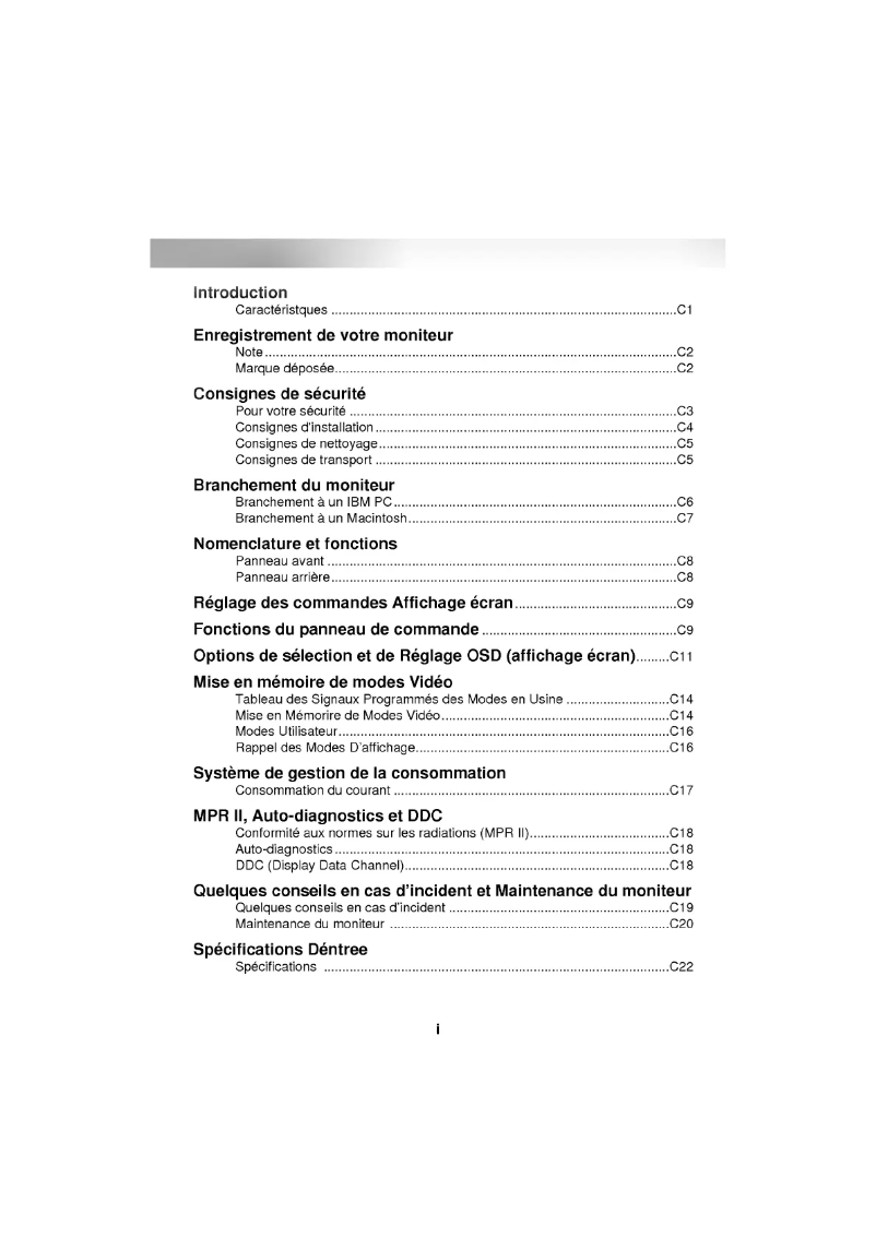 Page 1 de la notice Manuel utilisateur LG LB500A