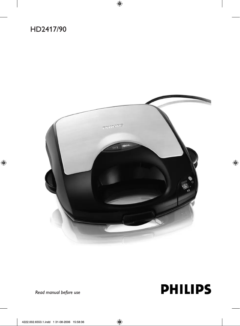 Page 1 de la notice Manuel utilisateur Philips HD2417