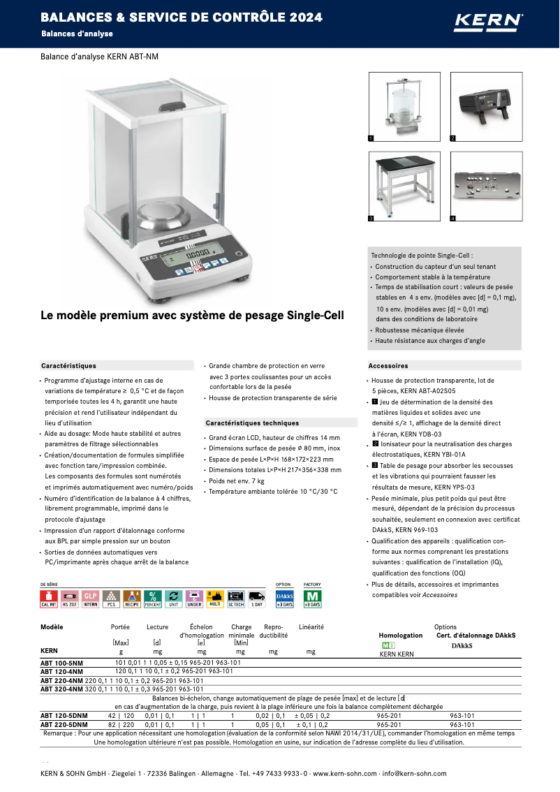 Page 1 de la notice Brochure Kern ABT 100-5NM