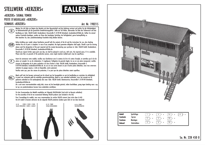 Page 1 de la notice Manuel utilisateur Faller 190215