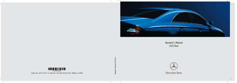 Page 1 of the manual User Manual Mercedes-Benz CLS 500 (2006)