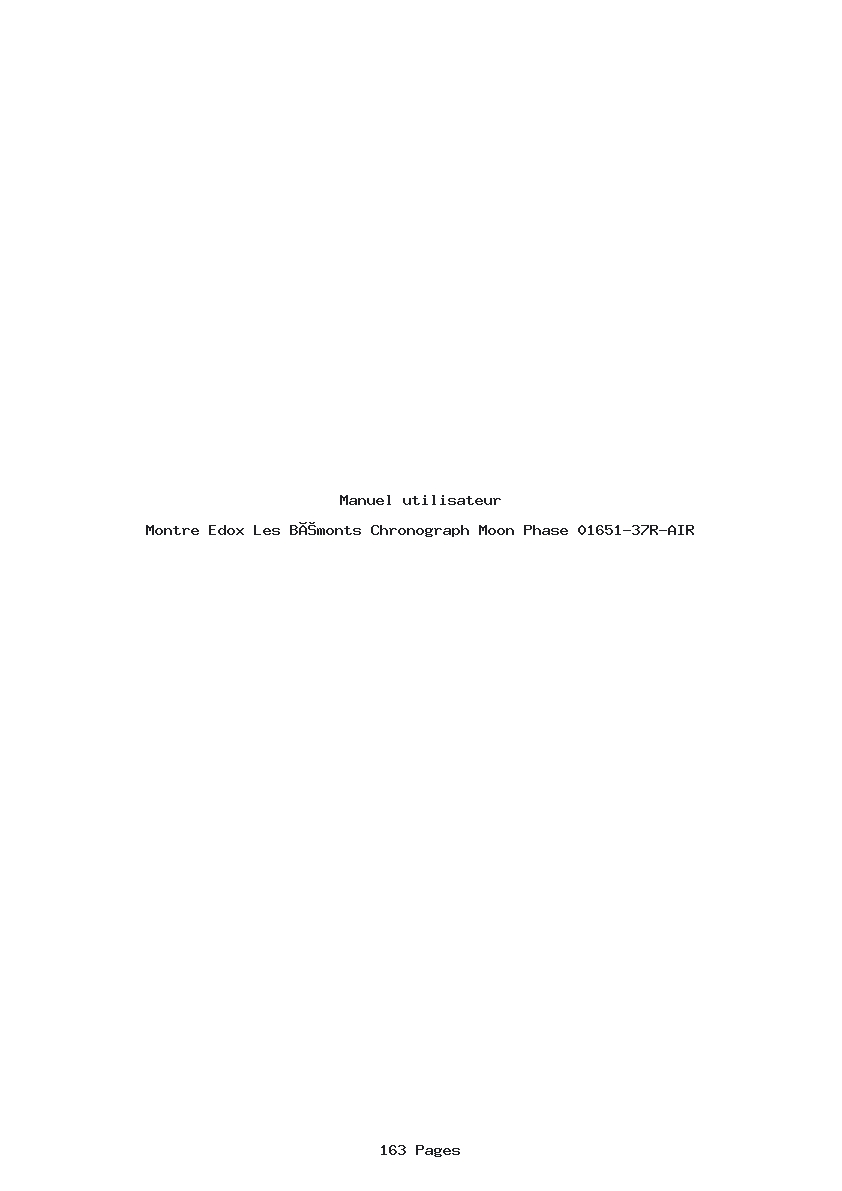 Page 1 de la notice Manuel utilisateur Edox Les Bémonts Chronograph Moon Phase 01651-37R-AIR