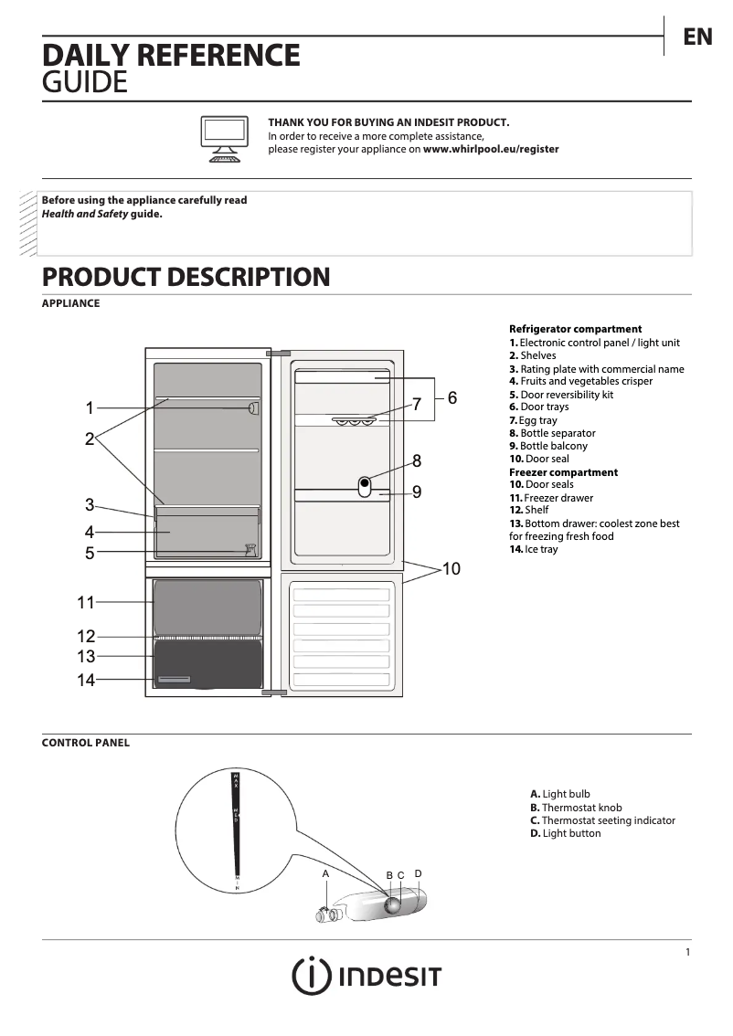 Página 1 del manual Manual de instrucciones Indesit LI6 S1 W
