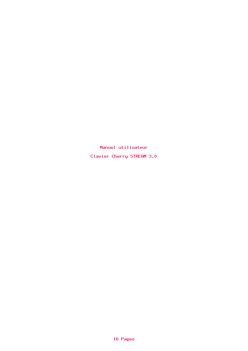 Page 1 de la notice Manuel utilisateur Cherry STREAM 3.0
