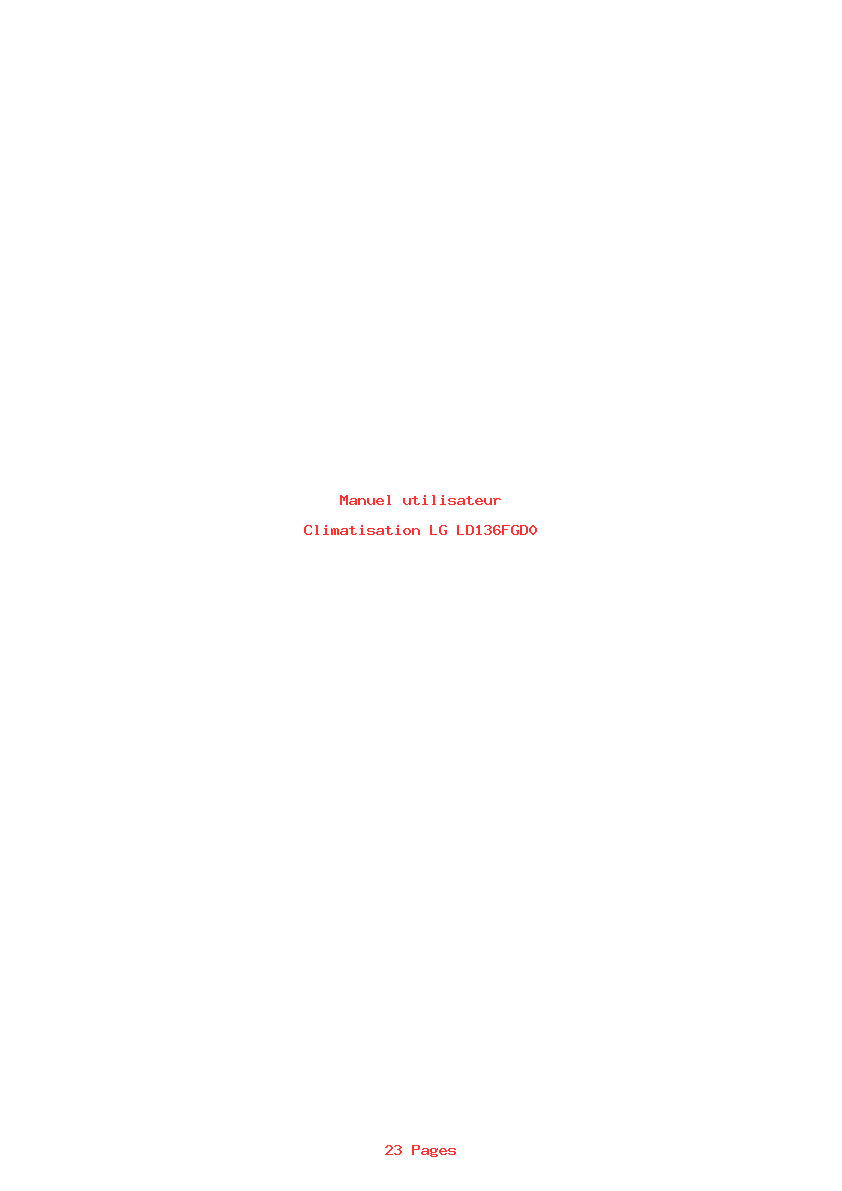 Page 1 de la notice Manuel utilisateur LG LD136FGD0