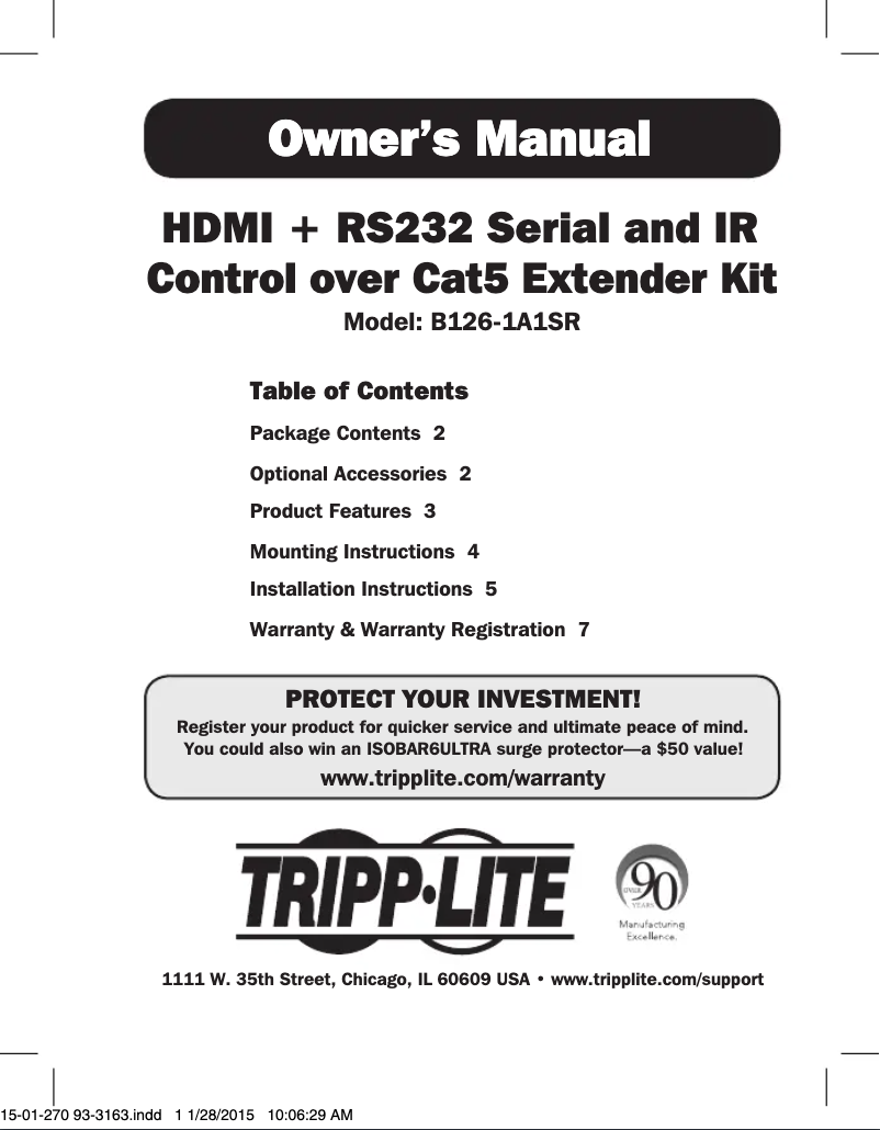 Página 1 del manual Manual de usuario Tripp Lite B126-1A1SR