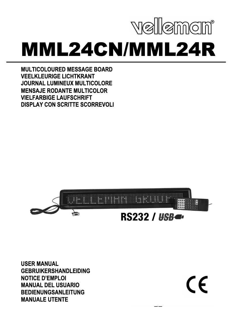 Page 1 de la notice Manuel utilisateur Velleman MML24CN