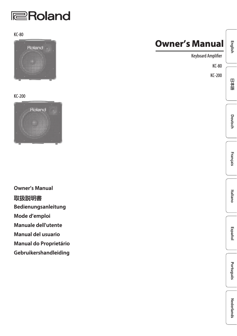 Page 1 de la notice Manuel utilisateur Roland KC-200