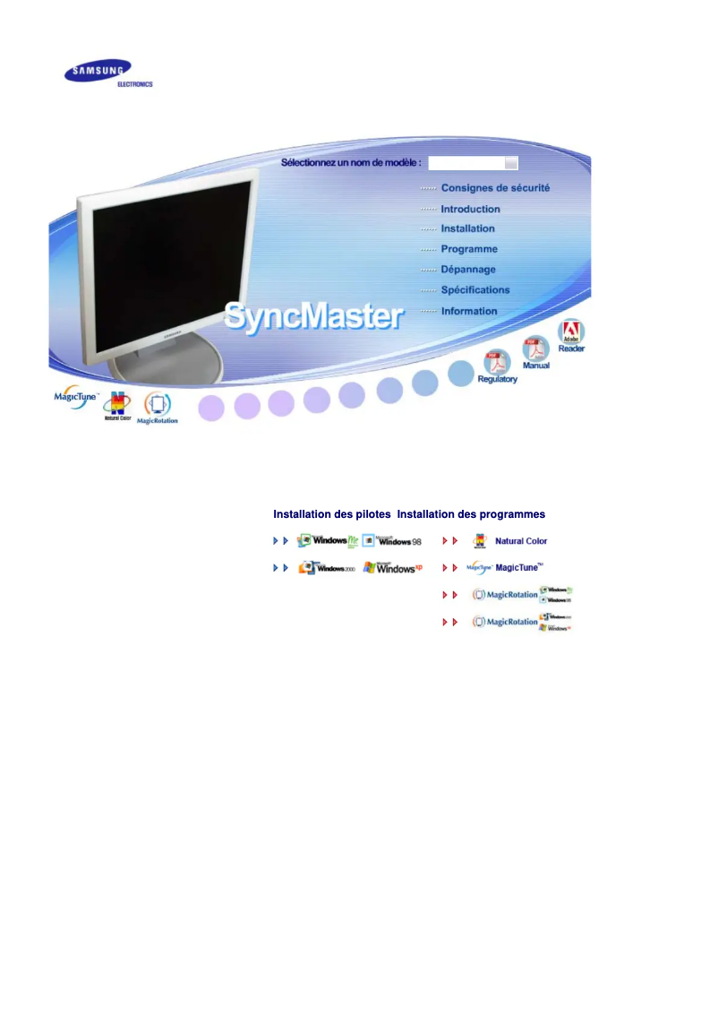Page 1 de la notice Manuel utilisateur Samsung SyncMaster 760B