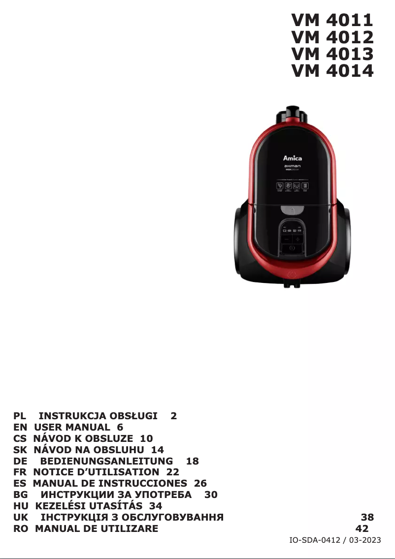 Página 1 del manual Manual de usuario Amica Akman VM 4014