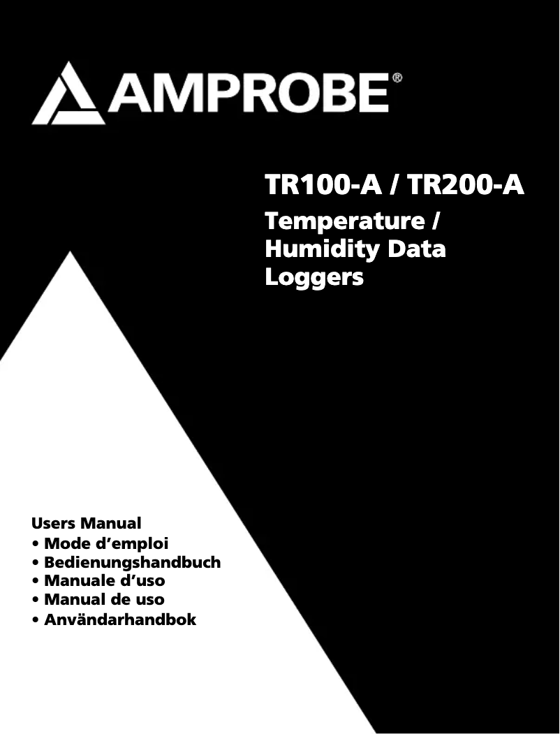 Page 1 de la notice Manuel utilisateur Amprobe TR100-A