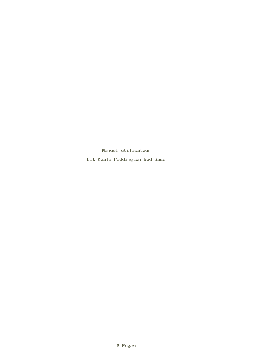Page 1 de la notice Manuel utilisateur Koala Paddington Bed Base