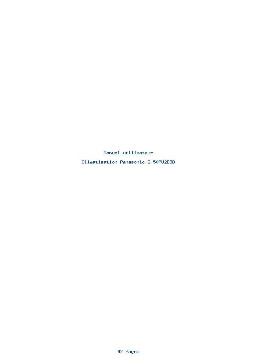 Page 1 de la notice Manuel utilisateur Panasonic S-50PU2E5B